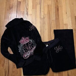 Juicy Couture Black Terry Cloth Set